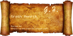 Grath Henrik névjegykártya